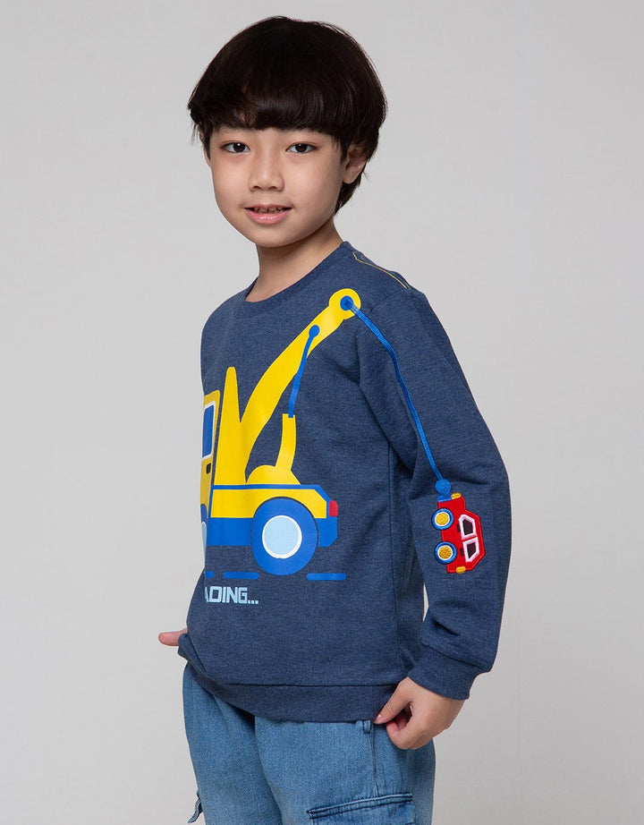 Little M Sweatshirt Truck Embroidered Car