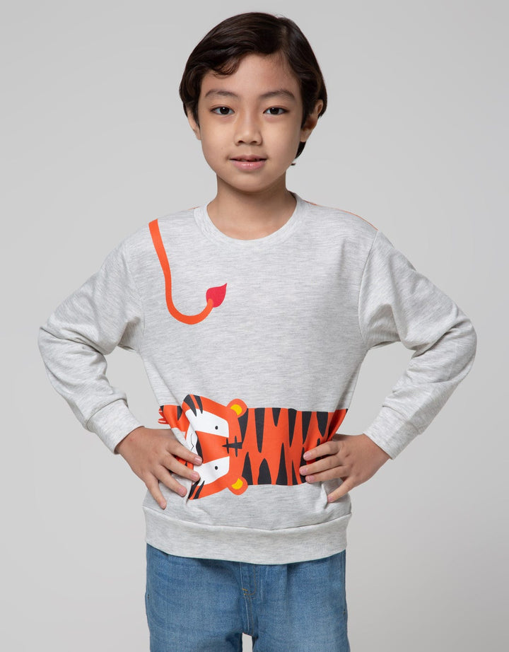 Little M Sweatshirt Print Tiger Aplikasi