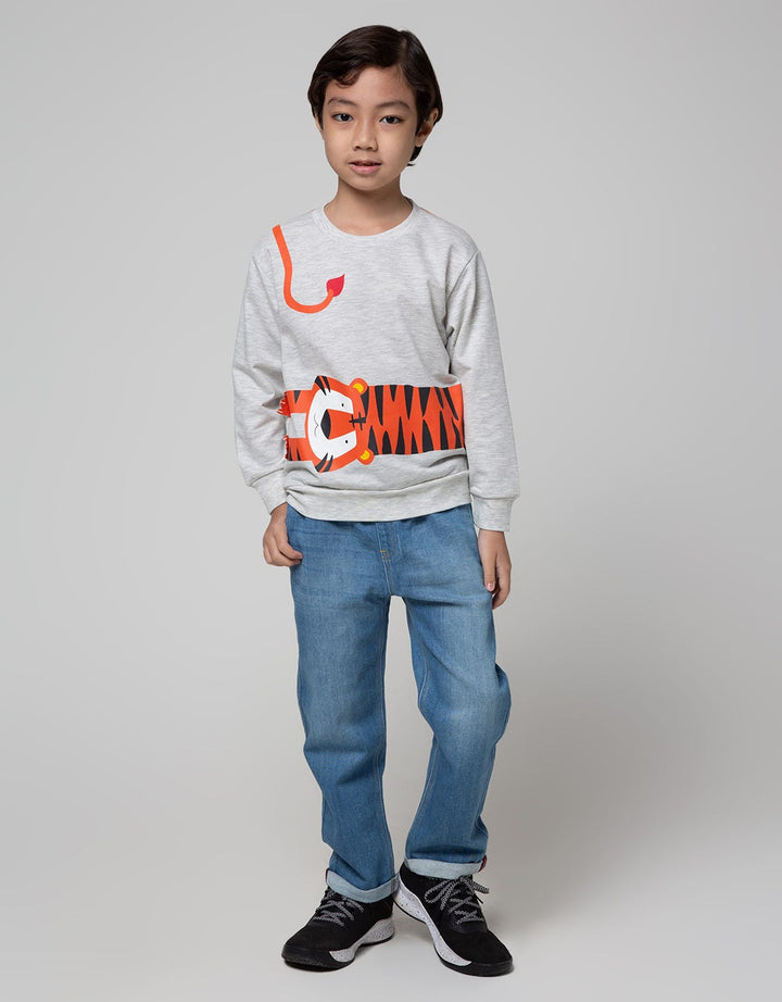 Little M Sweatshirt Print Tiger Aplikasi