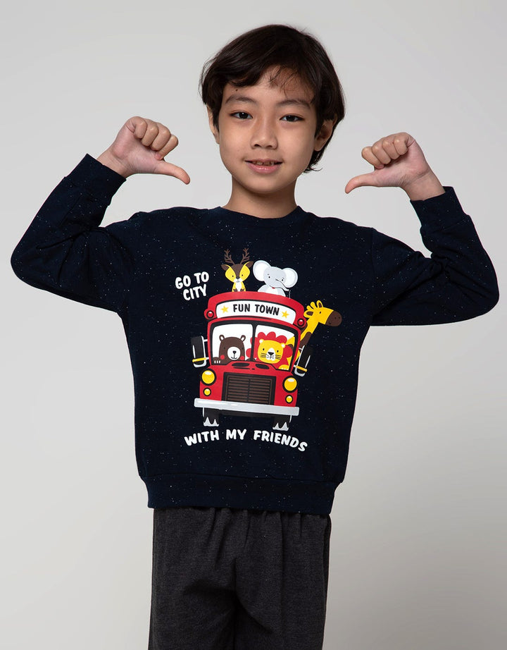 Little M Animal Galaxy Print Sweatshirt Screen Printing