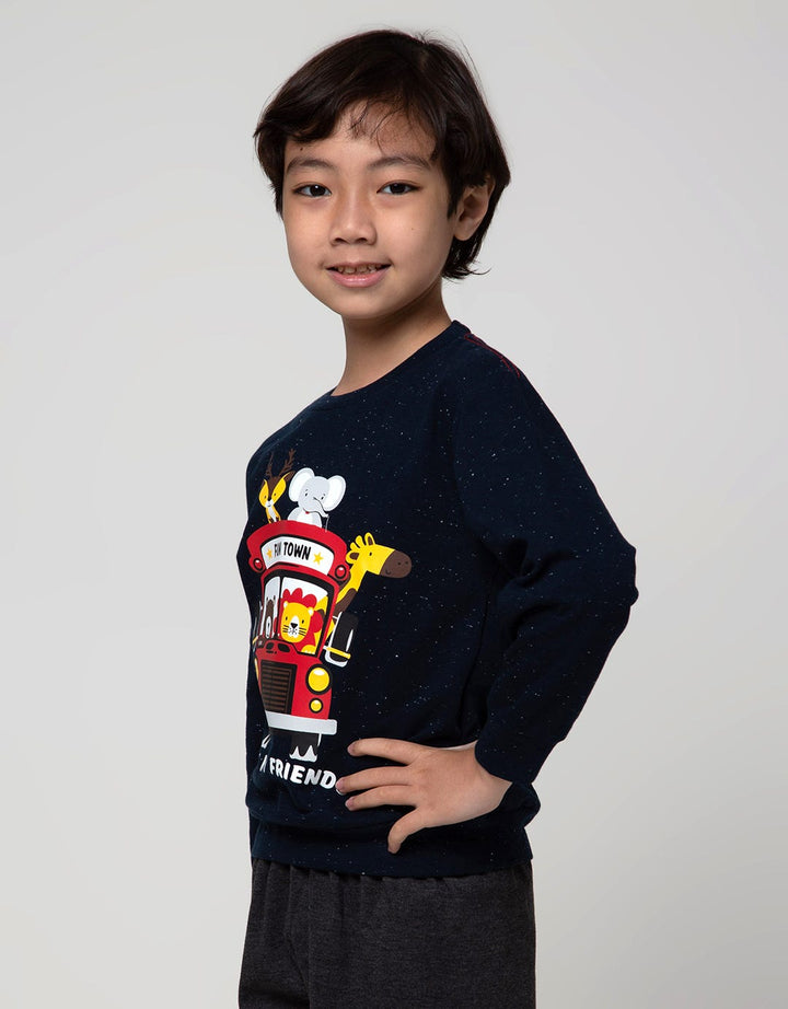 Little M Animal Galaxy Print Sweatshirt Screen Printing