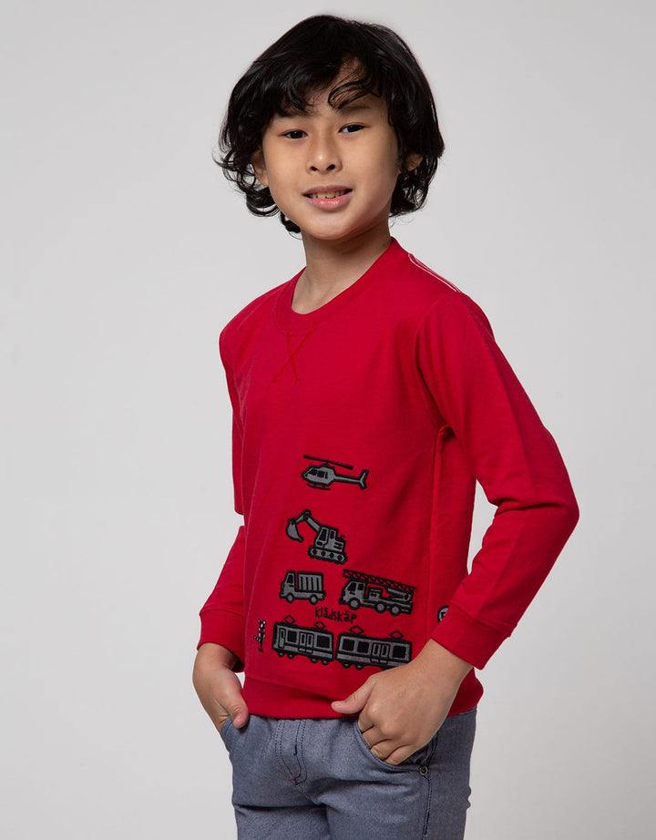 Little M Sweater Bordir Kombinasi Chambray