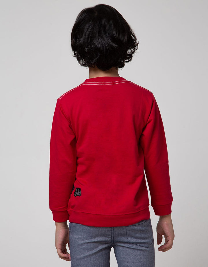 Little M Sweater Bordir Kombinasi Chambray