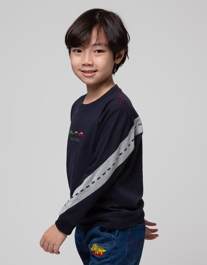 Little M Chambray Combination Sweater