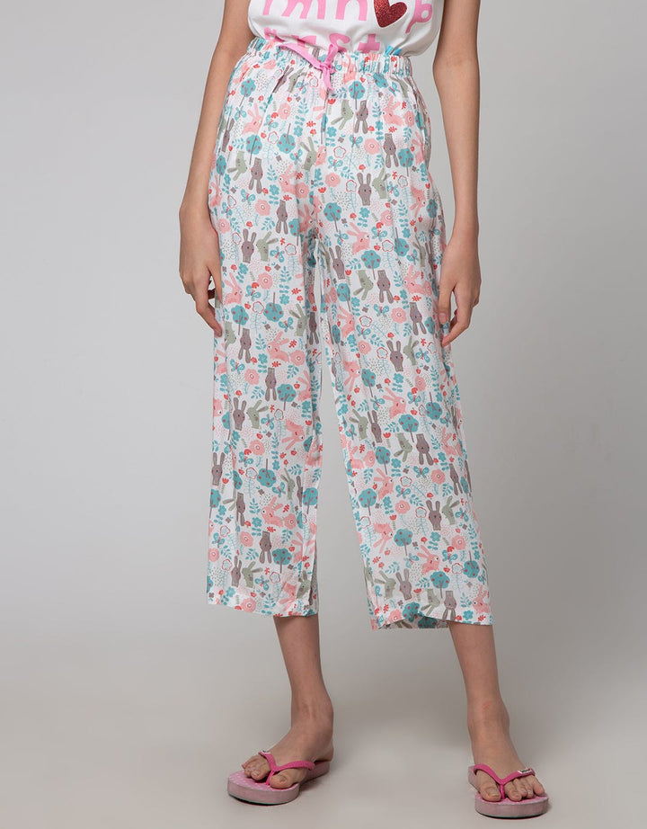 Kidz Too Pants Rayon Full Print Bunny