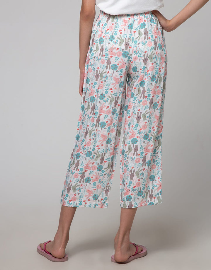 Kidz Too Pants Rayon Full Print Bunny