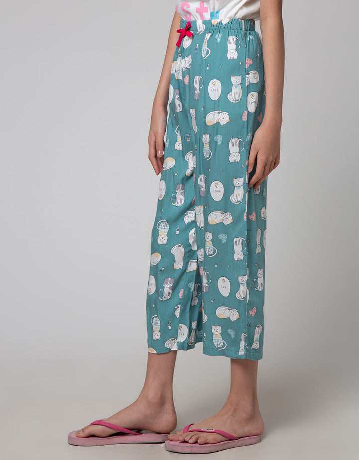 Kidz Too Pants Rayon Full Print Cat