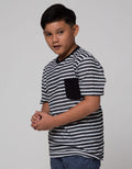 Nevada Stripe Pocket Kaos Anak Laki-laki