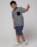 Nevada Stripe Pocket Kaos Anak Laki-laki