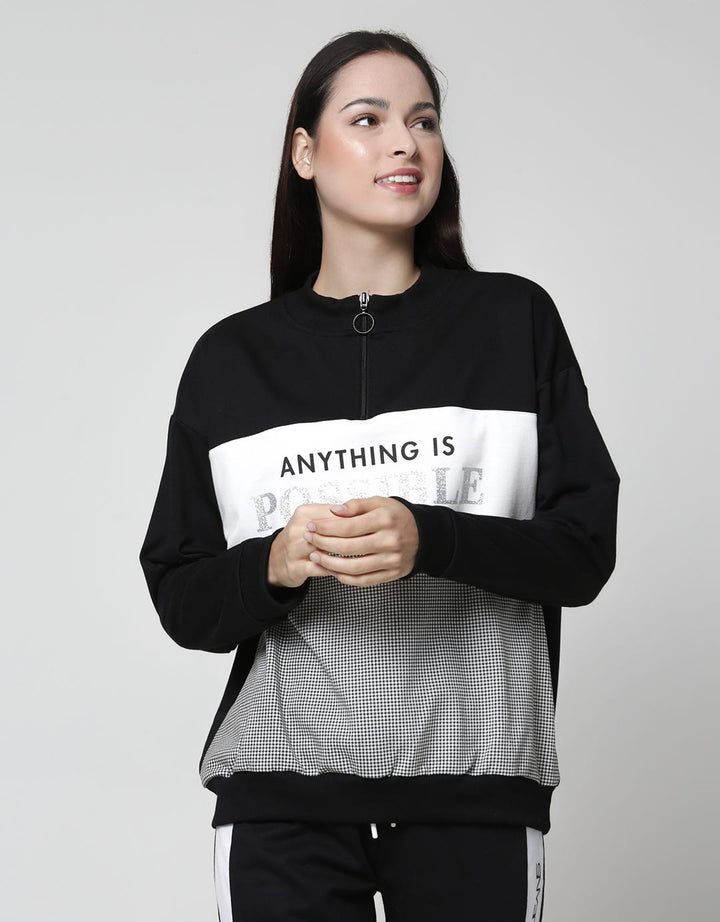 Nevada Solid Print Anything Women's Sweater