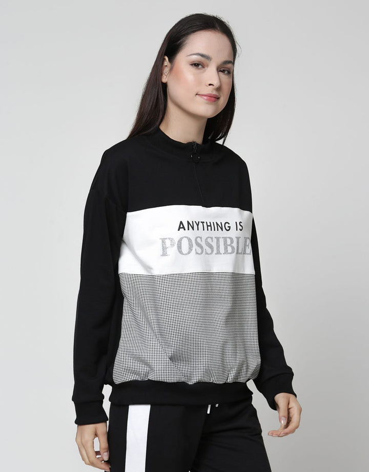 Nevada Solid Print Anything Women's Sweater