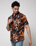 Walrus Kemeja Print Daun Abstrak Pria