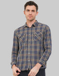 Watchout Jeans Long Sleeves Shirt Plaid Print