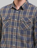 Watchout Jeans Long Sleeves Shirt Plaid Print