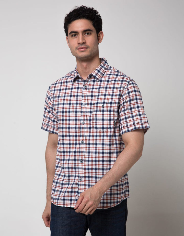 Watchout Jeans Short Sleeve Plaid Shirt