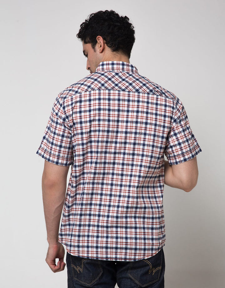 Watchout Jeans Short Sleeve Plaid Shirt