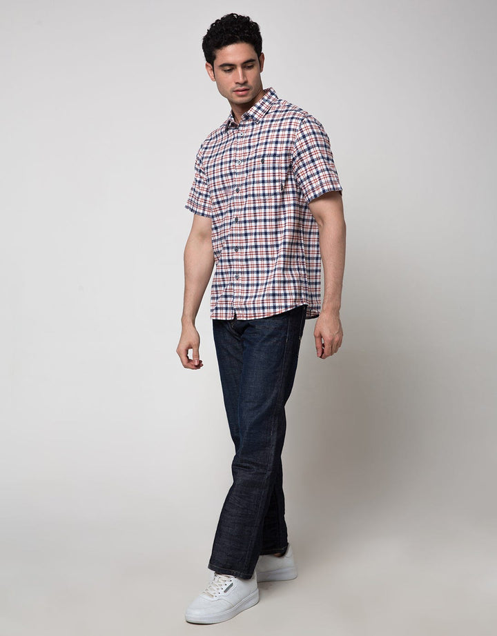 Watchout Jeans Short Sleeve Plaid Shirt