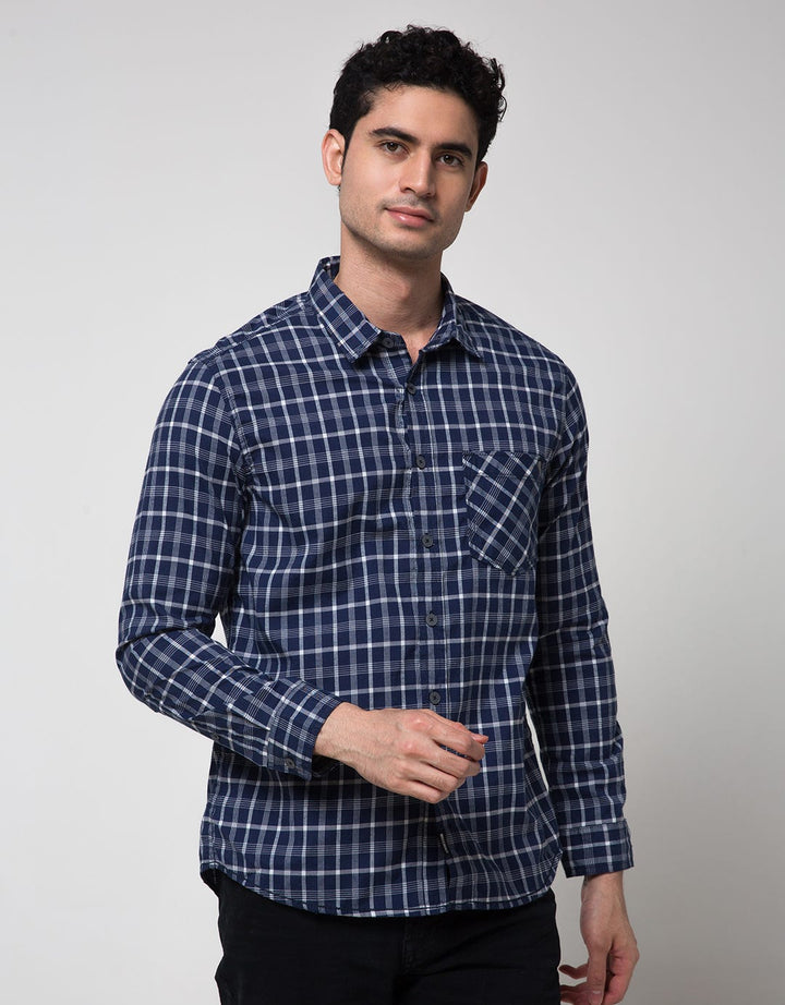 Watchout Jeans Mini Check Kemeja Pria
