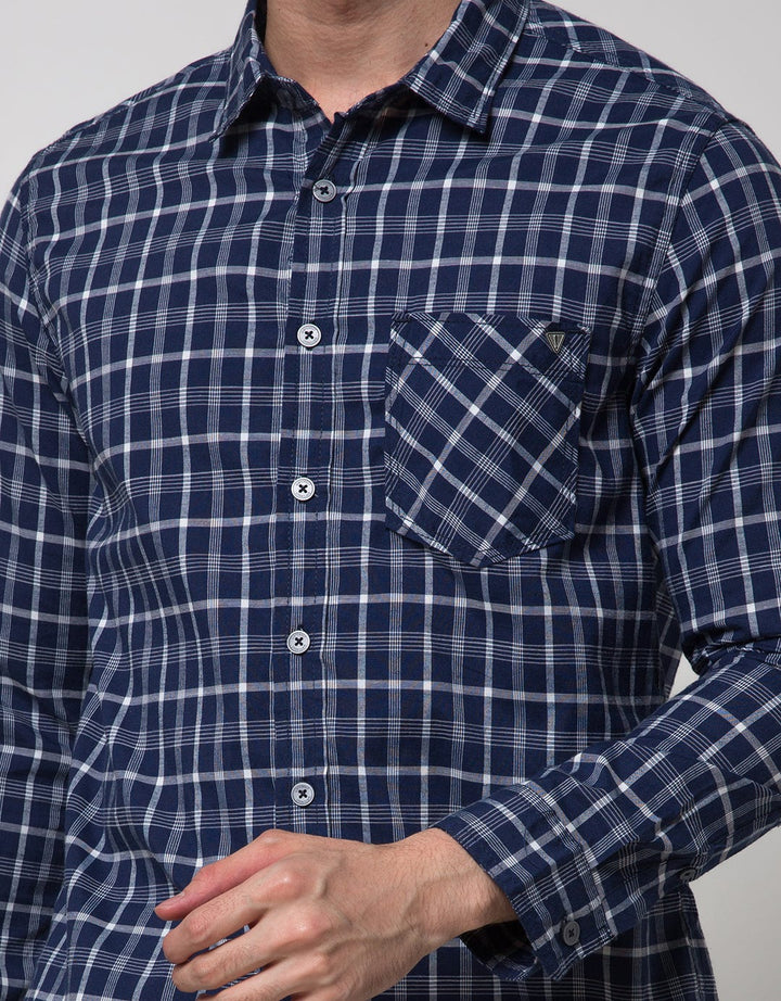 Watchout Jeans Mini Check Kemeja Pria