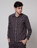 Watchout Jeans Plaid Micro Kemeja Pria