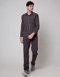 Watchout Jeans Plaid Micro Kemeja Pria