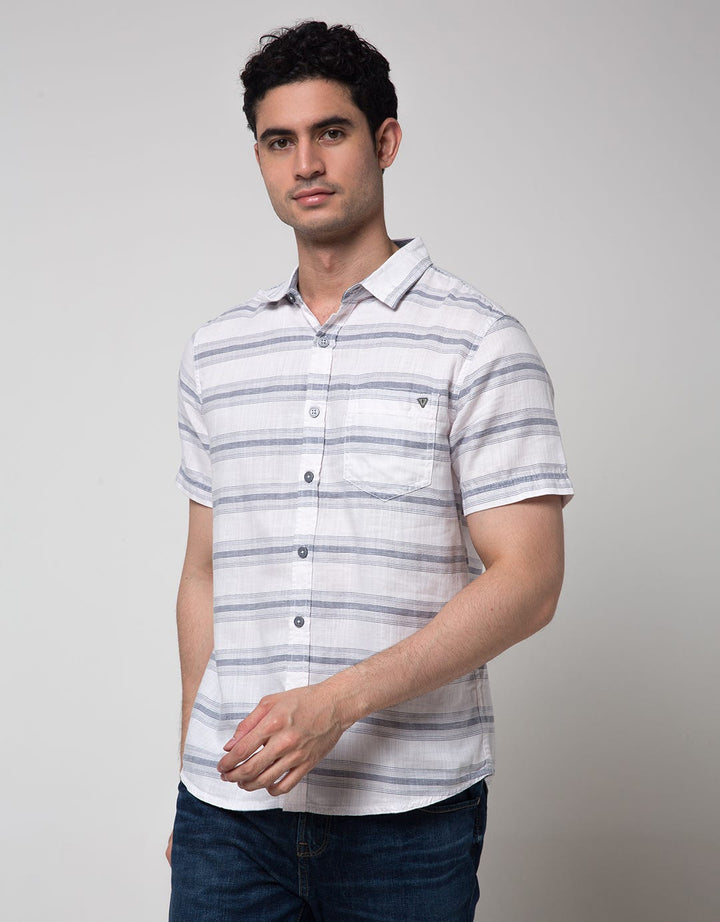 Watchout Jeans Stripe Bae Kemeja Pria