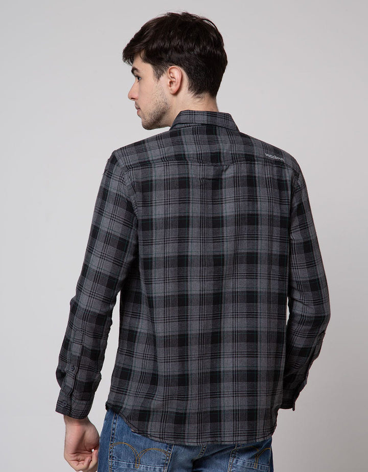 Watchout Jeans Long Sleeves Shirt Plaid Motif