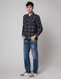 Watchout Jeans Long Sleeves Shirt Plaid Motif