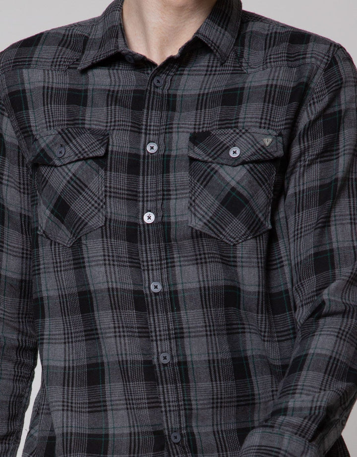 Watchout Jeans Long Sleeves Shirt Plaid Motif