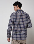 Watchout Jeans Plaid Motif Long Sleeve Shirt