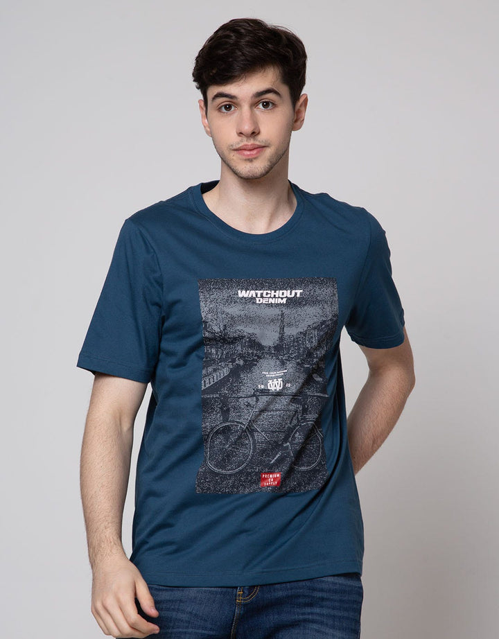Watchout Jeans Bike Photoprint Kaos Pria