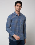 Watchout Jeans Plaid Pocket Long Sleeve Shirt