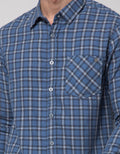 Watchout Jeans Plaid Pocket Long Sleeve Shirt