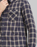 Watchout Jeans Long Sleeves Shirt Plaid Motif