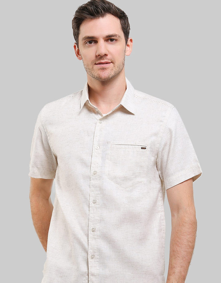 Watchout Casual Plain Text Kemeja Pria