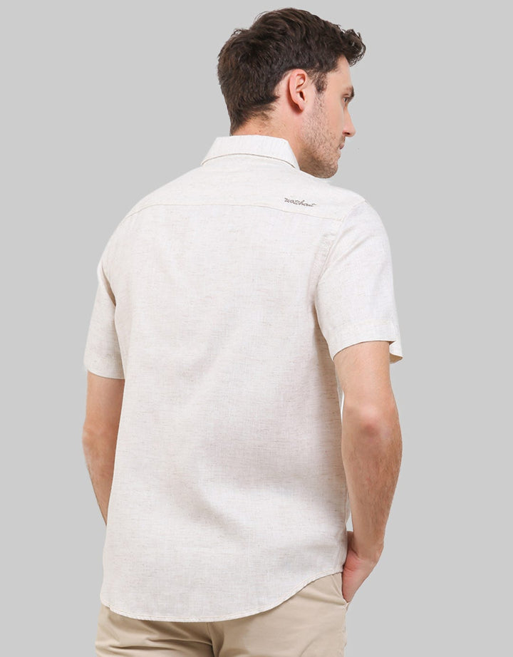 Watchout Casual Plain Text Kemeja Pria