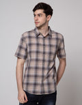 Watchout Casual Short Sleeves Shirt Print Check