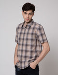 Watchout Casual Short Sleeves Shirt Print Check