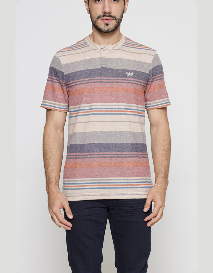 Watchout Casual Striped Casual Men's T-Shirt