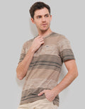 Watchout Casual Short Sleeves T-Shirt Long Stripes