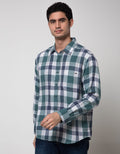 Watchout Casual Pocket Plaid Print Shirt