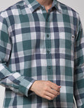 Watchout Casual Pocket Plaid Print Shirt
