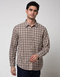 Watchout Casual Long Sleeve Small Plaid Print Shirt