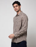 Watchout Casual Long Sleeve Small Plaid Print Shirt