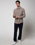 Watchout Casual Long Sleeve Small Plaid Print Shirt