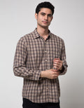 Watchout Casual Long Sleeve Small Plaid Shirt