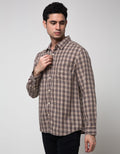Watchout Casual Long Sleeve Small Plaid Shirt