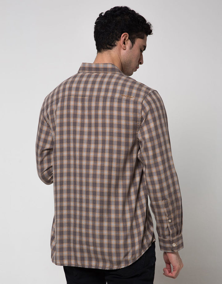 Watchout Casual Long Sleeve Small Plaid Shirt