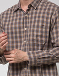Watchout Casual Long Sleeve Small Plaid Shirt