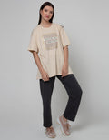 Details Short Sleeve T-Shirt Oversize Print With High Five And Goods Vibes